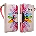 Samsung Galaxy Stardust S766c Case, Samsung Galaxy Ace Style S765c Case, Magnetic Leather Folio Flip Wallet Pouch Case Cover with Fold Up Kickstand and Detachable Wrist Strap (Sun Flower Wallet)