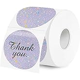2''Holographic Thermal Label,Round Self-Adhesive Direct Thermal Label,Thermal Stickers for DIY Logo Design,Name Tag (300/Roll Purple Starry Sky
