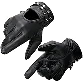 Milwaukee Leather MG7765 Women's Black Leather Gel Palm Open Wrist Motorcycle Hand Gloves W/Stylish ‘Wrist Detailing’