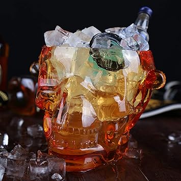 Amazon De Eiskubel Mit Griffen Auf Beiden Seiten Schadel Eiskubel Kleiner Eiswurfelbehalter Bier Sektkuhler Acryl
