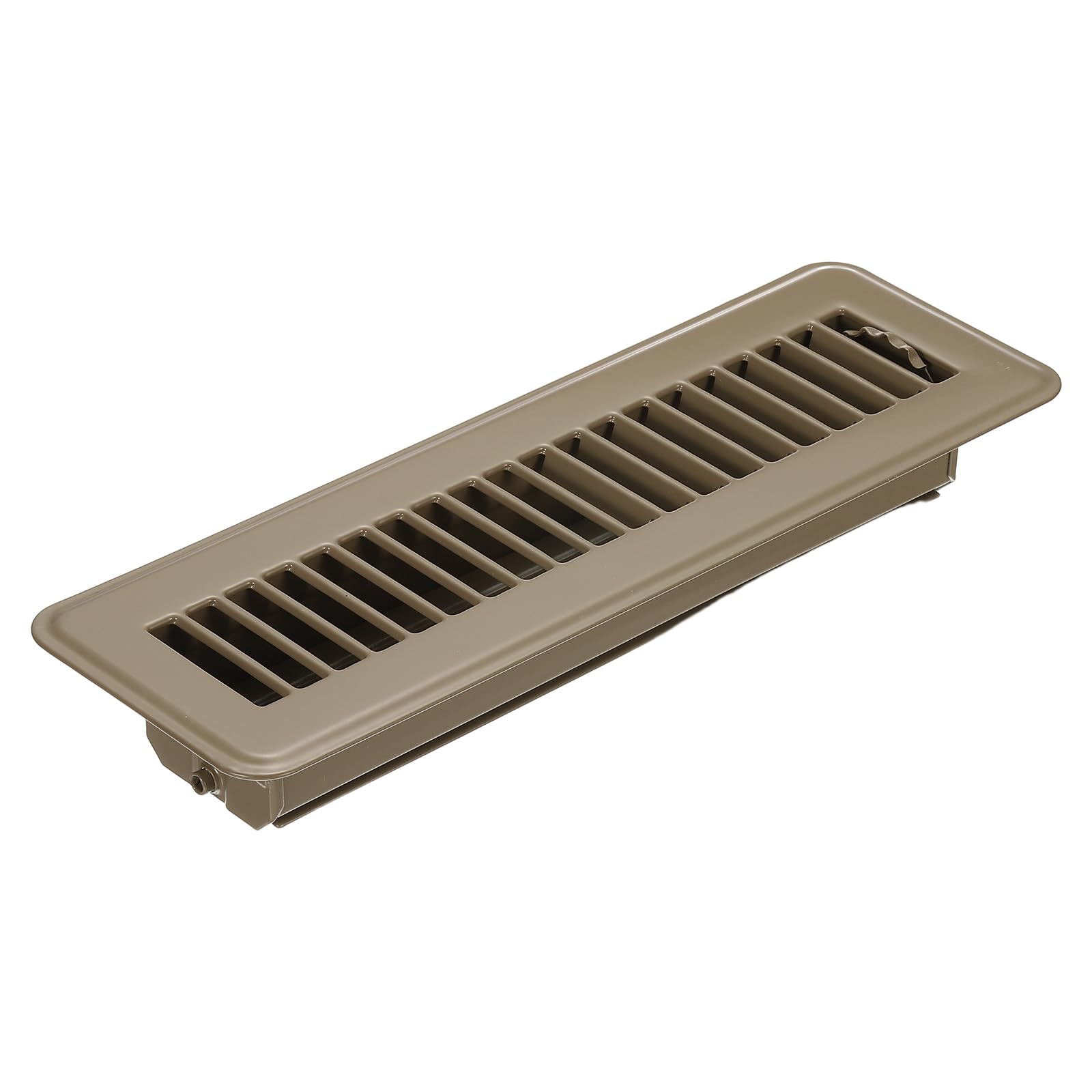 PATIKIL 10 x 2 Inch Floor Register, 1pcs Heavy Duty Air Vent Cover Steel Adjustable Decor Vents Easy Adjust Floor Grates for Sidewall Home Office, Brown