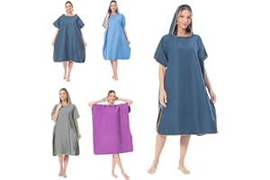 Mokani Changing Robe Surf Poncho Microfiber Towel with Hood for Beach Surfing Swimming Wetsuit Changing, Absorbent & Quick-Dr
