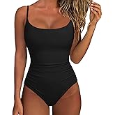 SUUKSESS Women One Piece Tummy Control Swimsuit Crisscross Backless Bathing Suit