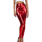 Sakkas Shiny Liquid Metallic High Waist Stretch Leggings - Made in USA