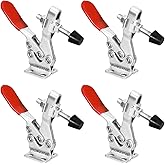 POWERTEC 4PK Toggle Clamp, 500 lbs Holding Capacity, 225D Quick Release Horizontal Clamps w/Antislip Rubber Pressure Tip for 