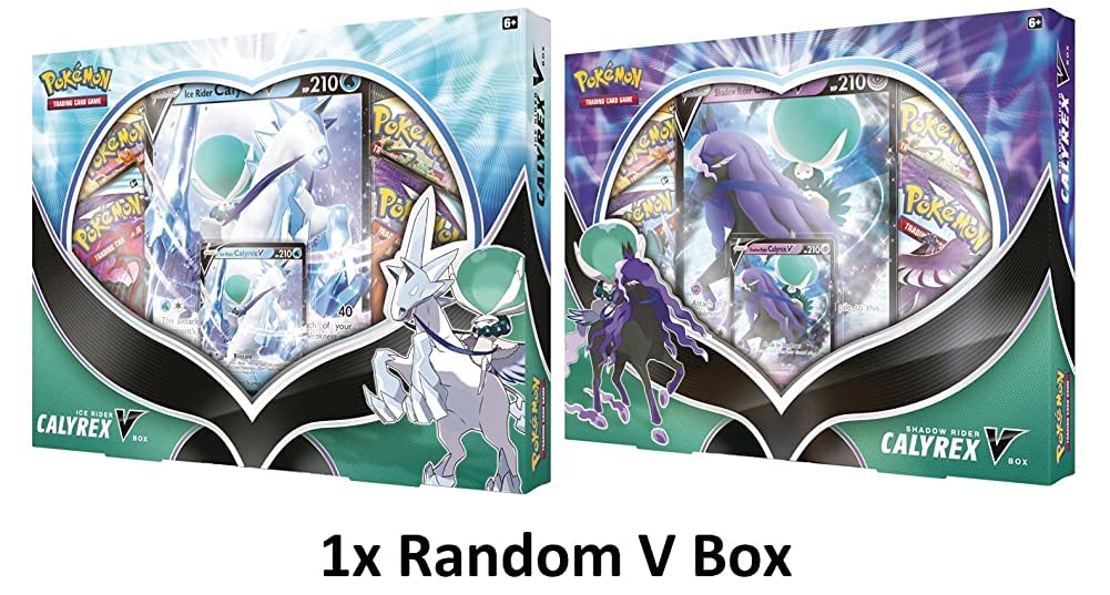 Pokémon - Ice Rider / Shadow Rider Calyrex V Box, Card Game, Ages 6+, 2 Players, 10+ Minutes Playing Time
