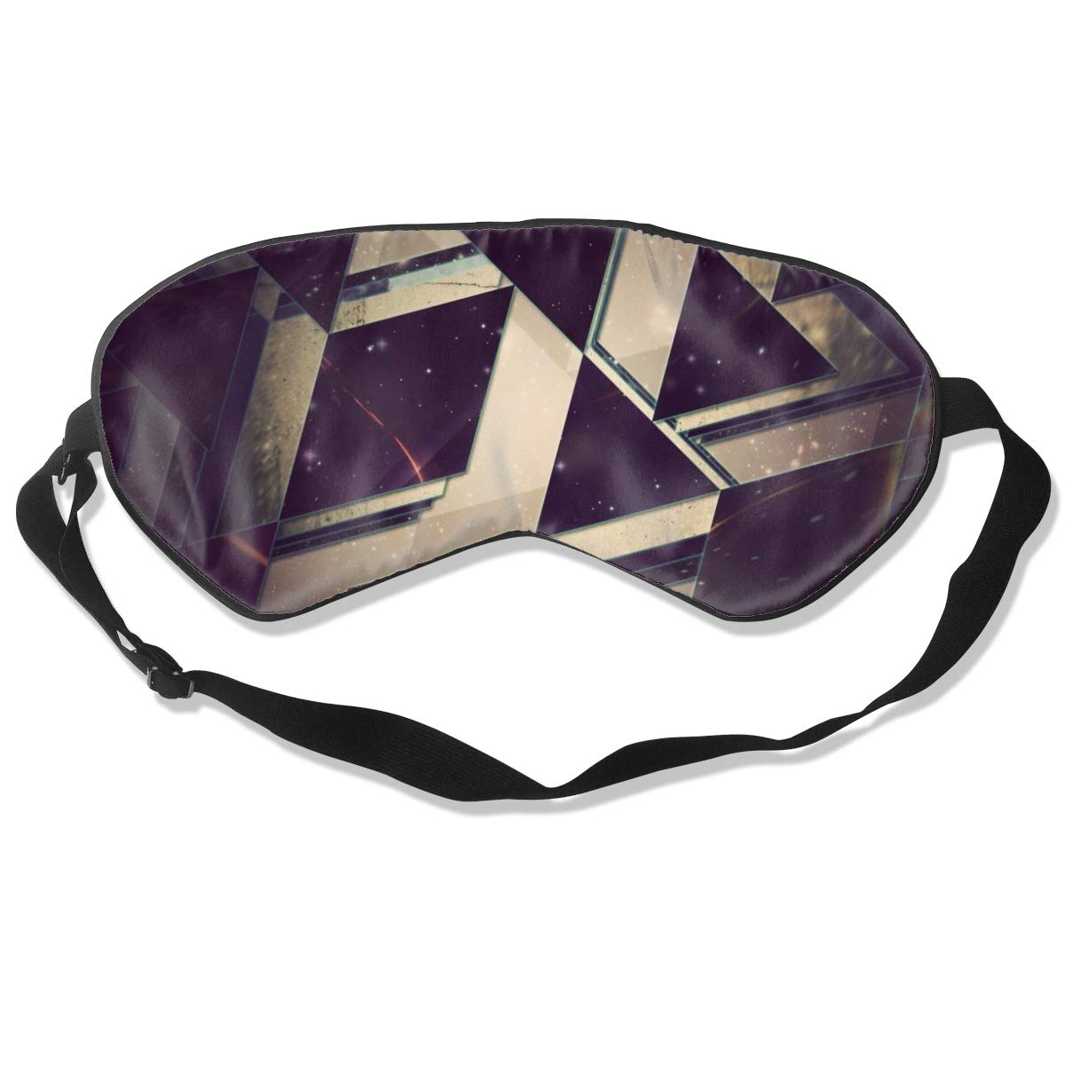 100% Silk Sleep Eye Mask, Regular Geometry Night Sleep Mask, Meditation With Adjustable Straps, Blocks Light, Suitable For Sleeping Travel Work Naps