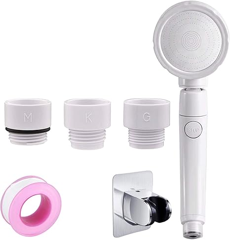 Amazon Ireekシャワーヘッド 70 節水 増圧シャワーヘッド 3段階モード 手元ストップ 3d回転機能シャワーヘッド ハンドシャワー 工具不要 取付簡単 塩素除去 優し水流 継手 逆止弁付き 説明書付き 接続アダプター付き シャワーフック付き アイボリー シャワーヘッド