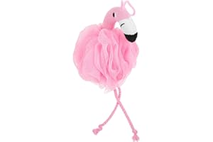 Balacoo Pink Flamingo Bath Loofah Mesh Pouf Sponge for Daily Bathing, Exfoliating Shower Ball with Soft