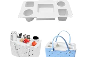 MGARDENMYI Top Cup Phone Holder Tray Storage Lid for Stanley Compatible with Bogg Bag XL Cover, Cup Organizer Holder Waterproof Silicone Multifunctional Storage Box for Outdoor Beath Camping Travel (Gray, XL)