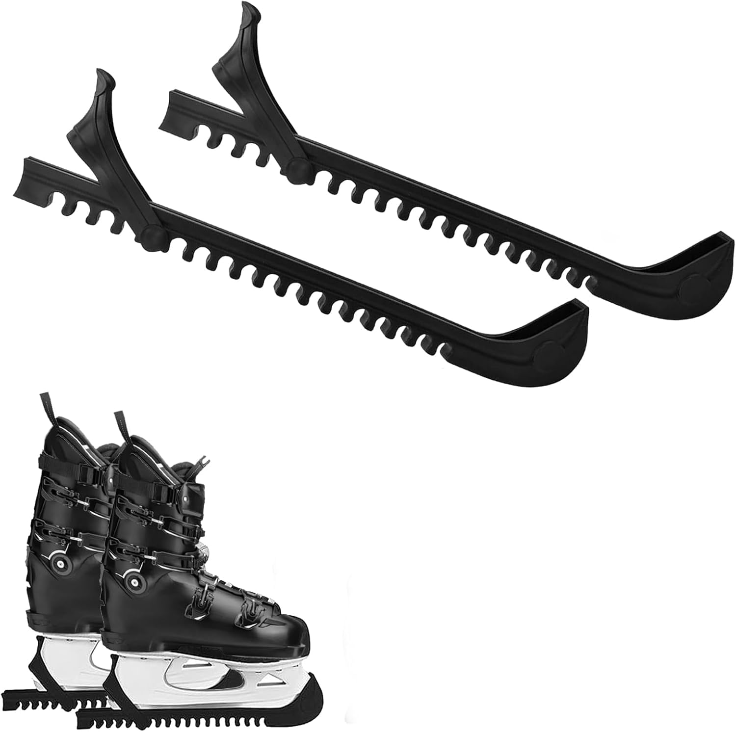 FVFVAHO Ice Skate Guards, Ice Skate Blade Covers Ice Hockey Skates Blade Protector 1 Pair of Adjustable Skate Guards for Hockey or Figure Skating