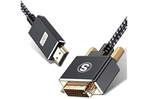 DVI to HDMI 10ft, Sweguard HDMI to DVI Adapter Cable Bi-Directional 1080P Full HD DVI-D Male to HDMI Male High Speed HDMI Mal