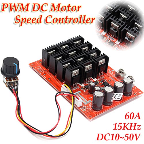 ELEGIANT DC 10-50V 60A High Power Motor Speed Controller PWM HHO RC Driver Controller Module 12V 24V 48V 3000W Extension Cord with Switch