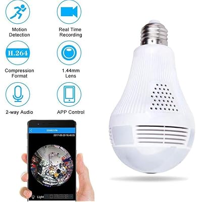 XINCH Baby Monitor Bulb Light Wireless IP Camera Wi-fi FishEye 960P3MP 360 Degree VR CCTV Camera 1.3MP Home Security WiFi Camera Panoramic