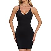 MISS MOLY Shapewear Dress Slip for Women Full Slip Tummy Control Body Shaper Seamless Cami Dress with Adjustable Strap