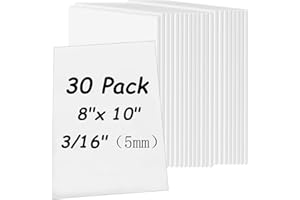 Aisetmoon 30 Pack 8x10" Foam Boards 5MM Thick Foam Poster Board Projects Foam Boards Foam Core Board Mat Boards, Sign Board F
