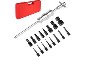 jiouxip 18PCS Blind Hole Collet Bearing Puller Set, Bearing Puller Set and Slide Hammer with Expandable Collets 8-32MM Insert Bearing Remover Set Tool for Automobiles, Motorcycles, Machinery