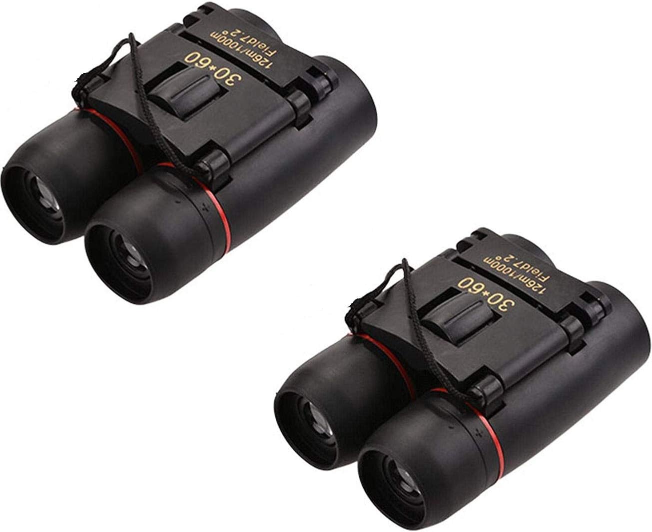 Pack of 2 30x60 Compact Binoculars Small Folding Binoculars Lightweight Pocket Folding Binoculars for Concert Theater
