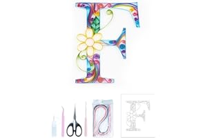 Uniquilling Quilling Paper Quilling Kit for Adults Beginner, 8 * 10-inch Letters, Exquisite DIY Paper Filigree Painting Kits Quilling Tools, Home Room Wall Art Decor Best Gifts(Basic)