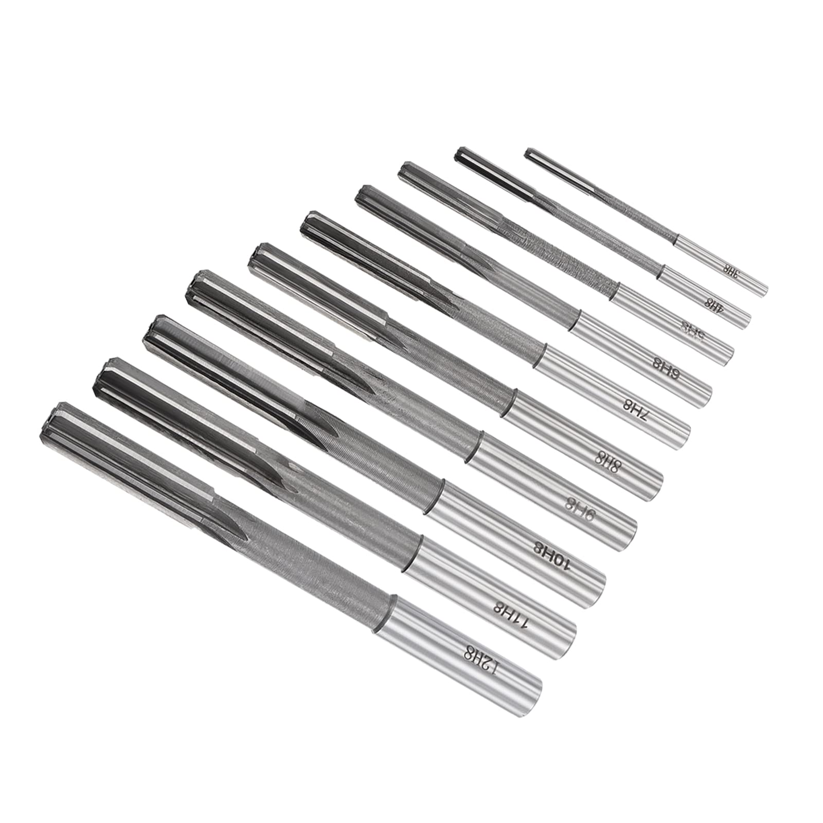 CoCud Chucking Reamers Set, 3mm 4mm 5mm 6mm 7mm 8mm 9mm 10mm 11mm 12mm Diameter H8, Milling Cutter - (Applications: for Lathe Drilling Machine), 10-Pieces
