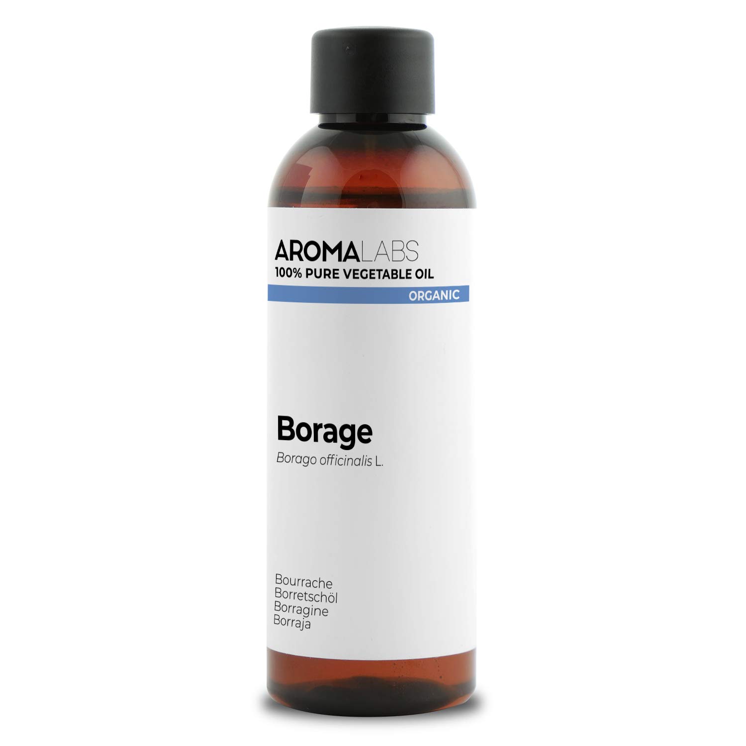 ORGANIC - BORAGE Oil - 100mL - 100% Pure, Natural, Cold Pressed And AB Certified - AROMA LABS (French Brand)