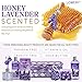 Bath and Body Gift Basket For Women and Men, Honey Lavender Home Spa Set with Essential Oil Diffuser, Soap Flowers, Bath Salts, Bubble Bath & More - 13 Piece Set, Presents for Mom