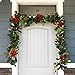 Front Door Garland Hanger - Adjustable, Heavy-Duty Cast Iron Decor | No Nails, No Damage - Brown (Single Door)