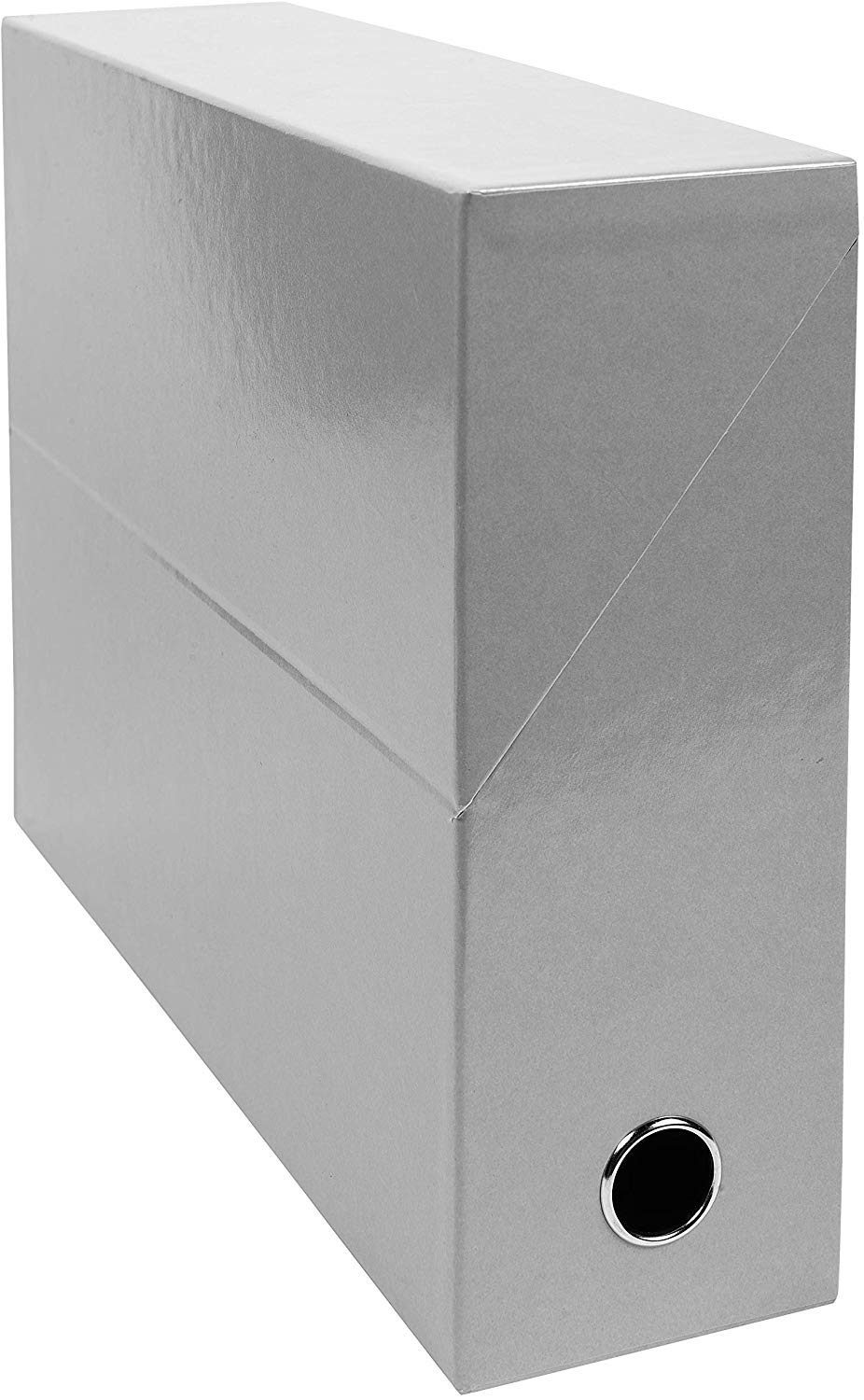 Exacompta - Ref 89937E - Iderama Collection - Box Transfer Case - 240 x 330mm in Size, Suitable for A4+ Documents, 90mm Spine, Reinforced Finger Hole - Grey