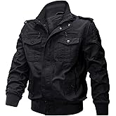 Jinsha Mens Canvas Cotton Military Casual Jacket Outdoor Utility Zipper Hiking Cargo Workwear Jackets Multi Pockets