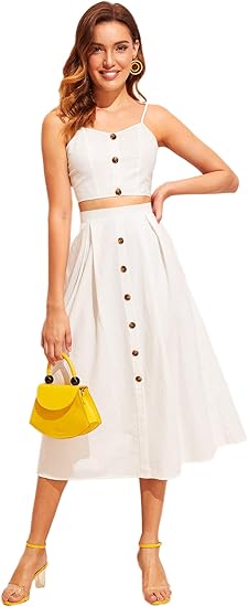 two piece midi skirt and top