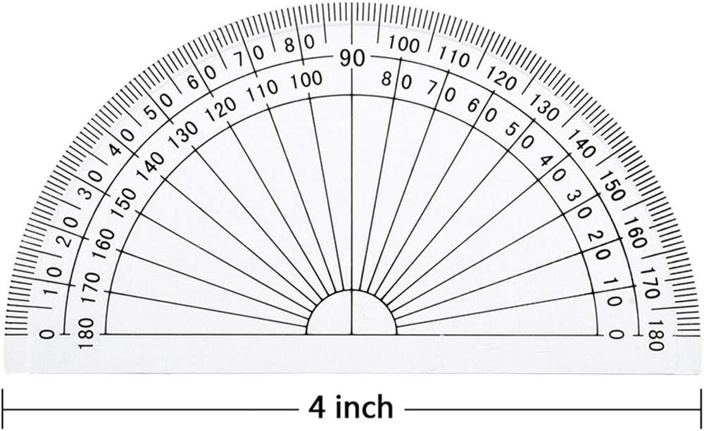 Protractors 180 Degrees,10 pcs Plastic Protractor Clear Math Protractor