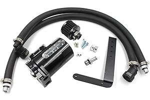 YZQPNB Oil Catch Can Passenger Side Oil Separator Tank with Breather Filter, Sight Glass Fits Ford F150 5.0L/2.7EB/3.5EB 2011-2021, Raptor 3.5L Ecoboost 2017-2021, Expedition 3.5L EcoBoost 2018-2021