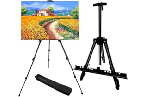 RRFTOK Easel Stand for Sign and Painting: Art Portable Adjustable Metal Tripod Easels for Display Height from 17 to 66 Inch -Canvas Stand for Table-Top/Floor Paint for Artists Adult Holder or Teen
