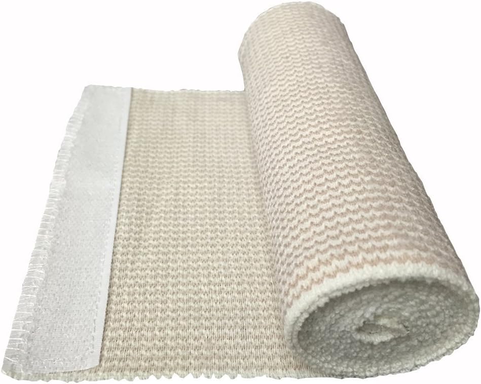 ZJCCTO Elastic Bandage 8 Pack - 2 Bags of 4 Pack. 6 Inches Wide x (13 to 15 ft. When Stretched) with Hook and Loop on Both Ends. Perfect Compression Wrap for Varicose Veins,Sprained Ankle