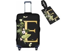 Tuizumy Decorative E Suitcase Protectors Elastic Washable Luggage Covers With Concealed Zippers For 18-32 Inch Luggage (Size S: Fits 18-21 Inch)