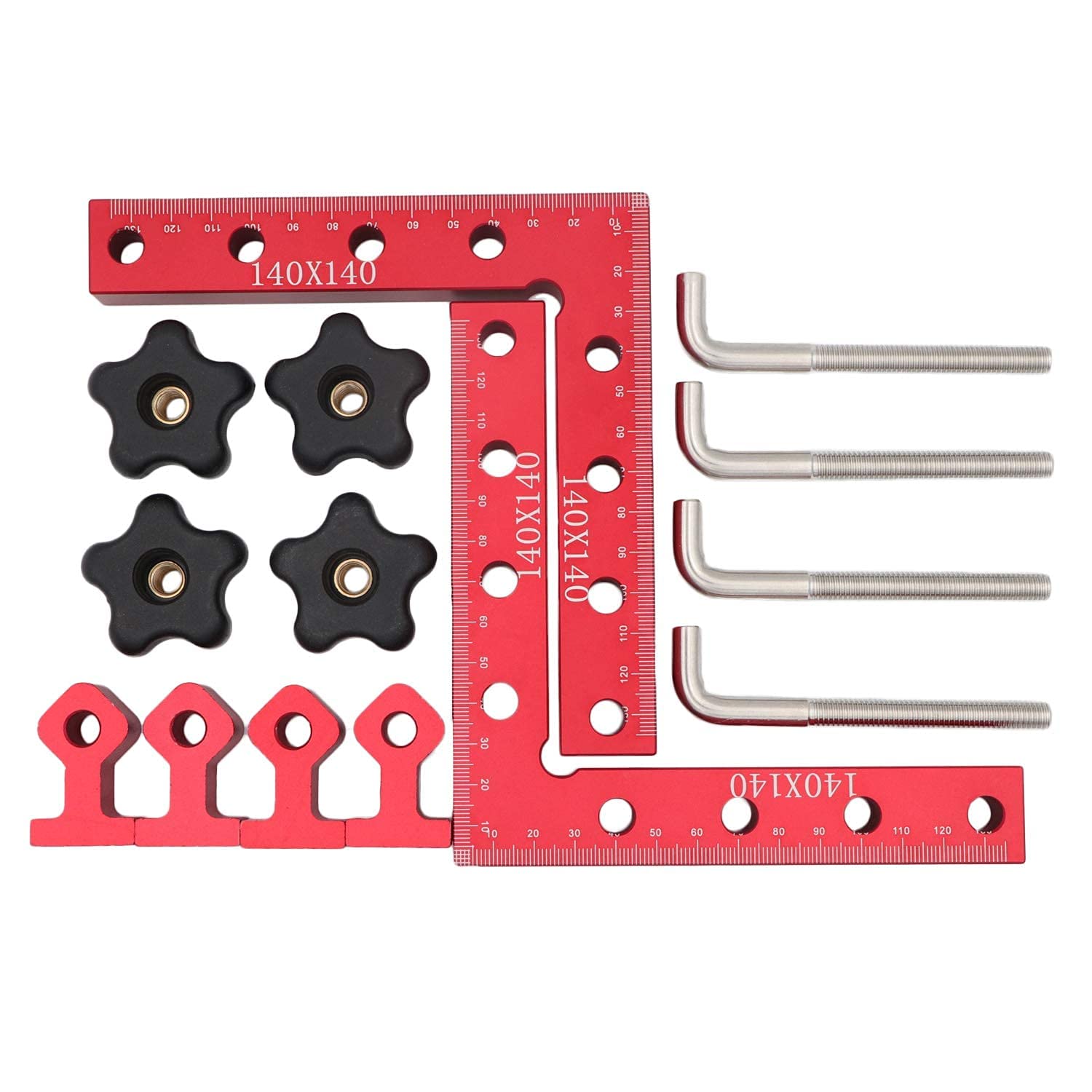 CENPEK Aluminum Alloy 90 Degree Positioning Squares Right Angle Clamps for Picture Frame Box Cabinets 5.5 x 5.5 inch