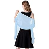 olyrjie Soft Chiffon Scarfs Shawls and Wraps for Evening Dresses Wedding Shawl Wraps Bridal Scarve for Women