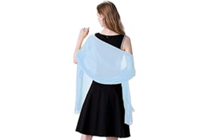 Soft Chiffon Scarve Shawls Wraps for Dresses Women Accessories Light Blue