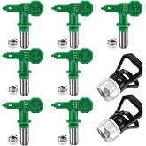 TUDUD 7 Pcs Airless Sprayer High Pressure Tips Reversible Spray Nozzle Tips with 2pcs Tip Guards for Airless Paint Spray Guns (109, 211,315, 417, 515, 517, 623)