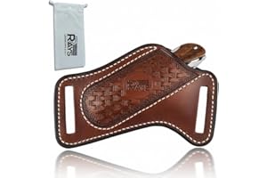 RRAYS Leather Knife Sheath for Belt Pocket Folding Knife Holder Compact Draw Knifes Carrier EDC Tools Holster