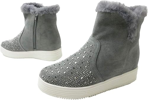 Amazon 7850 厚底 インヒールブーツ レディース グレー L 約24 0cm 24 5cm ブーツ ブーティ