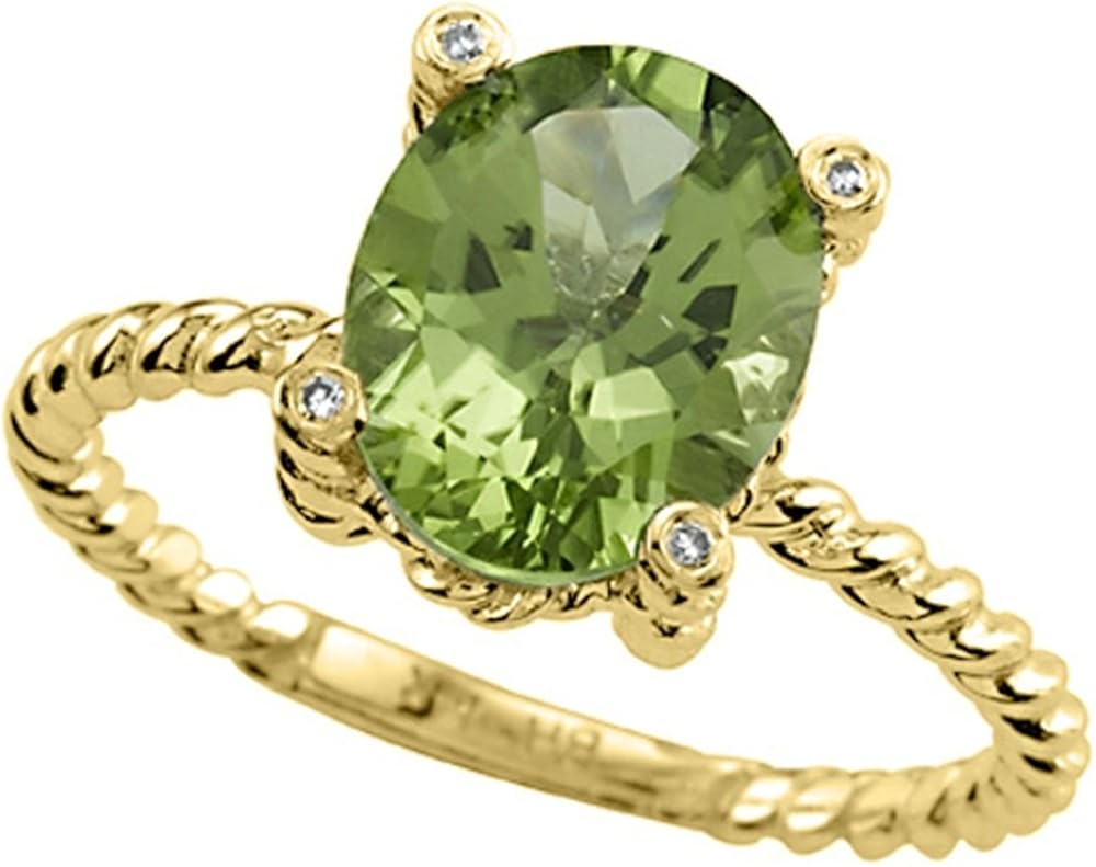 Genuine Peridot Ring by Effy Collection 14kt Size 4 Amazon.co.uk