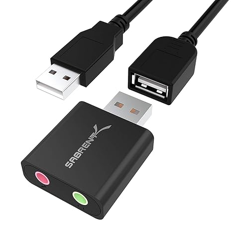 Sabrent Externe Soundkarte Aluminum USB Externer Stereo Sound Adapter für Windows und Mac. Plug and play. Inkl. USB Kabel. ke