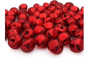CLLOOTVE Jingle Bells 1-Inch/ 25mm Metal Craft Bells, for Holiday Home Christmas Festival Party Wedding Decoration Gifts DIY Project, 60Pcs, Bright Red