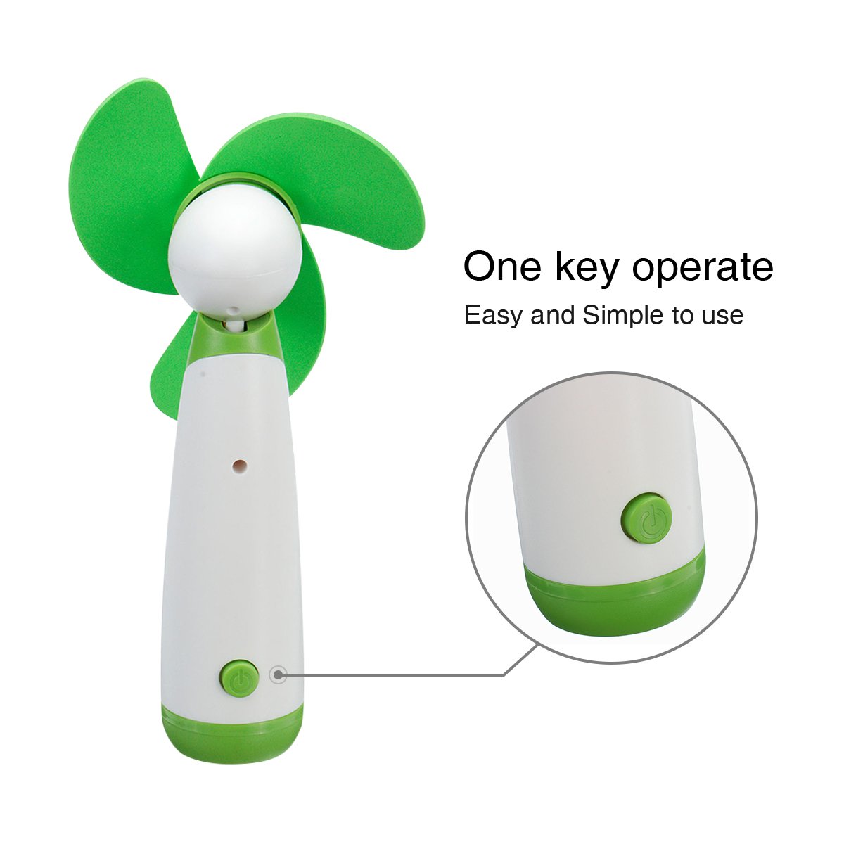 SAFETYON Handheld Ventilator Mini Standventilator Super Mute Fan Personal Portable Electric Cooling Fan for Home and Travel Battery Operated green