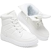 Shupua Boots for Women Winter Combat Boots Womens Ankle Boot Shoes Warm Snow Booties Hiking Sneakers with Zipper