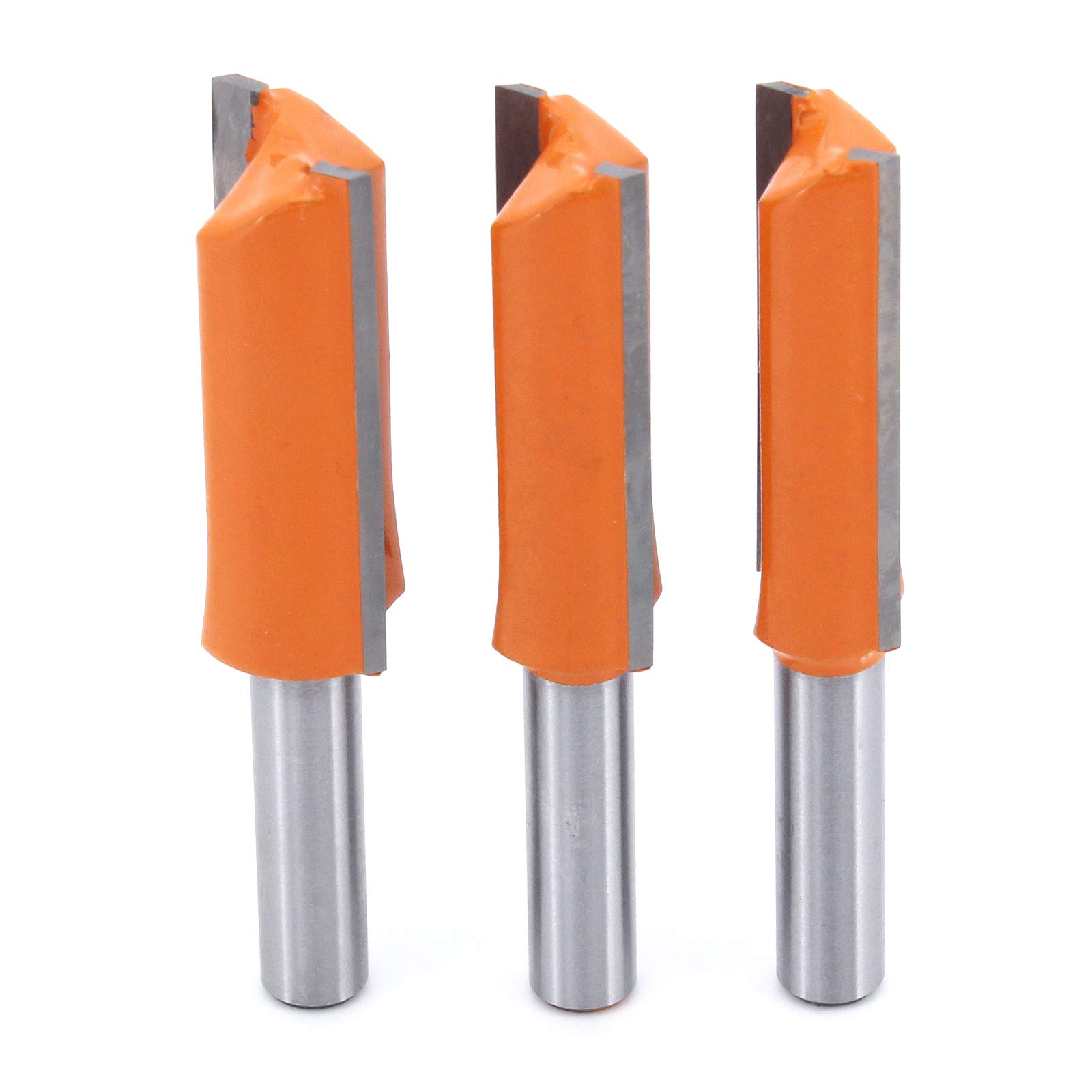 DingGreat 3Pcs 8 mm Shank Double Flute Straight Bit, Extra Long Straight Router Bit Woodworking Trimming Cutter