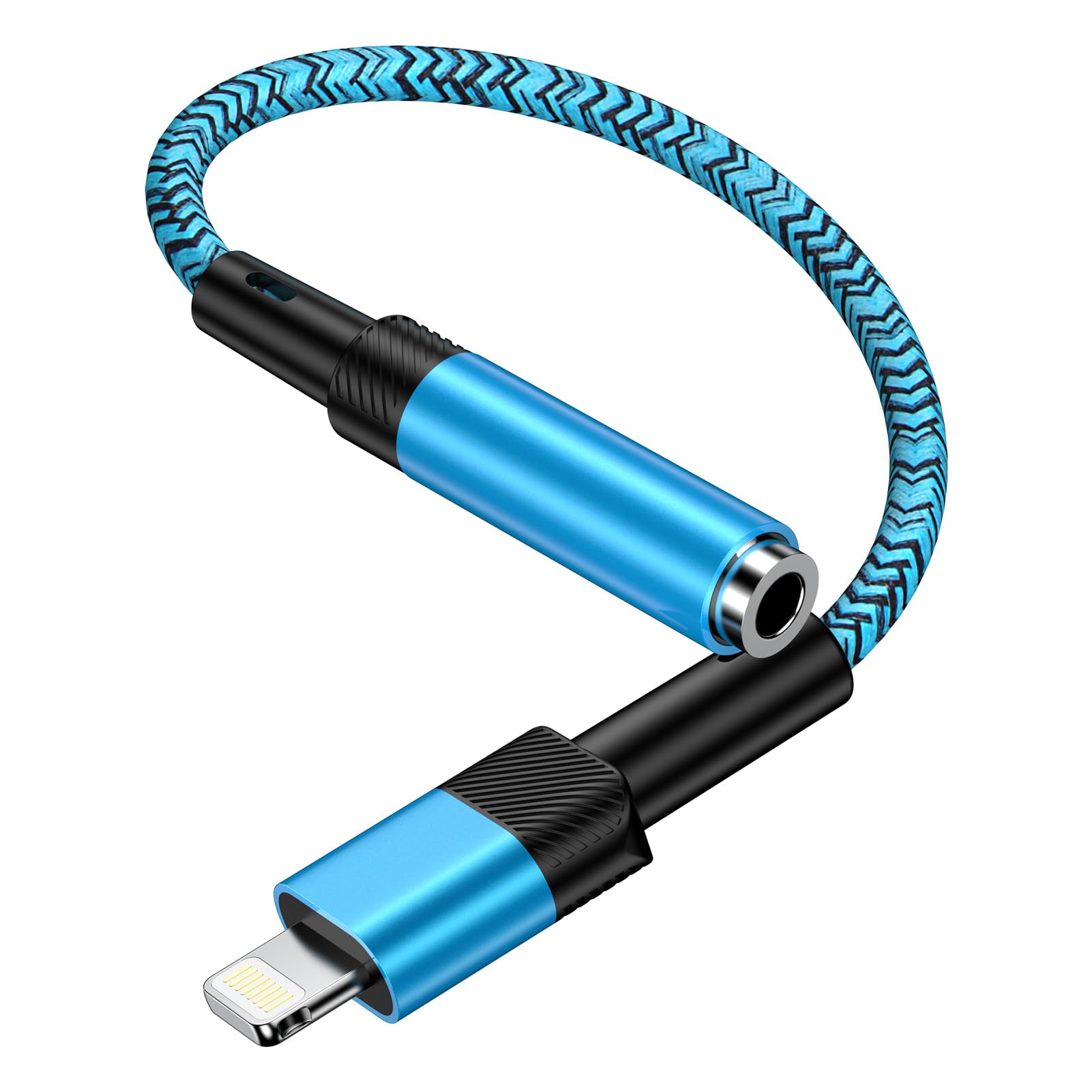 Apple MFi Certified iPhone Aux Adapter - Audio Cable Jack Adaptor Dongle Compatible with iPhone 14/13/12/11/XR/XS/Max/X/8/7/6 iPad