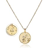 Zodiac Necklace for Women 18k Gold Constellation Pendant Crystal Zirconia Necklace Astrology Jewelry Birthday Gifts for Women, Necklace for Mom and Wife Daughter