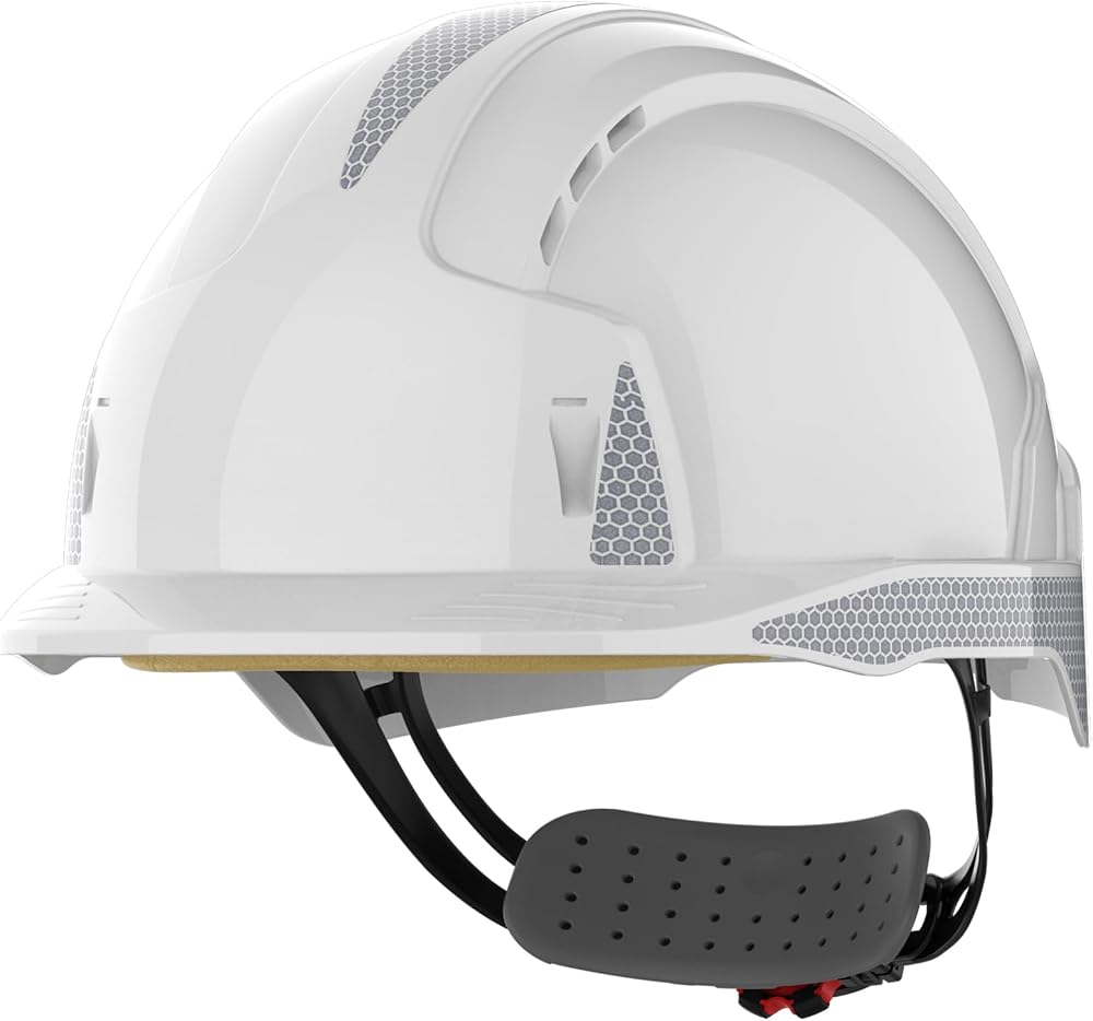 JSP Evolite Lightweight Safety Helmet CR2 Wheel Ratchet White EN 397 Ventilated